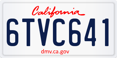CA license plate 6TVC641