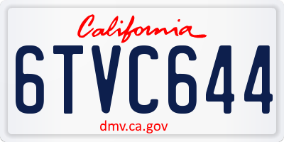 CA license plate 6TVC644