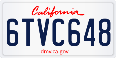 CA license plate 6TVC648