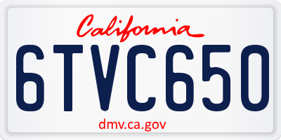 CA license plate 6TVC650