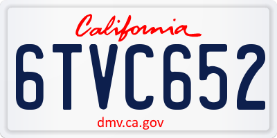 CA license plate 6TVC652