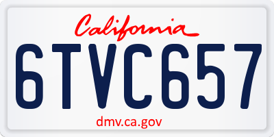 CA license plate 6TVC657