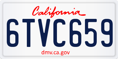 CA license plate 6TVC659