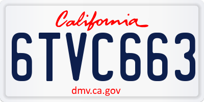 CA license plate 6TVC663