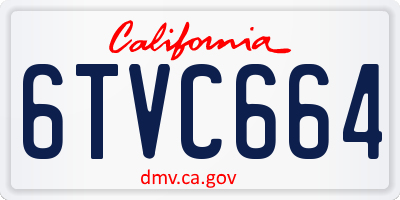 CA license plate 6TVC664