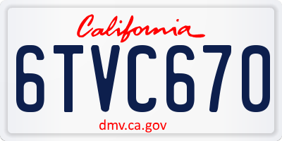 CA license plate 6TVC670