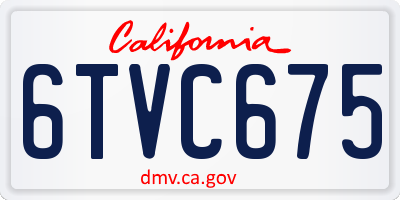 CA license plate 6TVC675