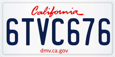 CA license plate 6TVC676