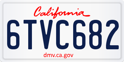 CA license plate 6TVC682