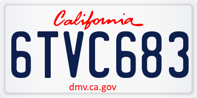 CA license plate 6TVC683