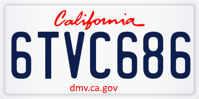 CA license plate 6TVC686
