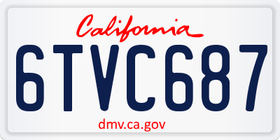 CA license plate 6TVC687