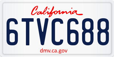 CA license plate 6TVC688