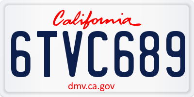 CA license plate 6TVC689