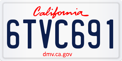 CA license plate 6TVC691