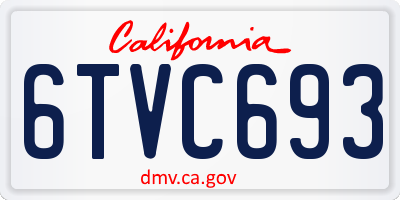 CA license plate 6TVC693