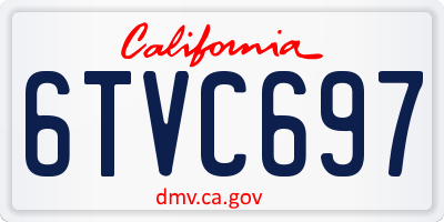CA license plate 6TVC697