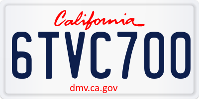 CA license plate 6TVC700