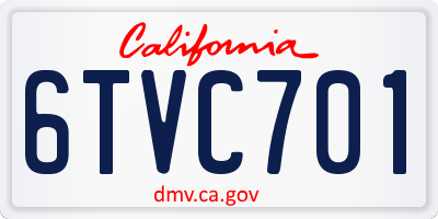 CA license plate 6TVC701