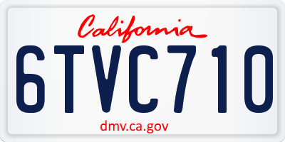 CA license plate 6TVC710
