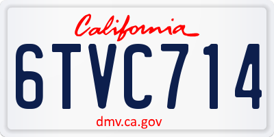 CA license plate 6TVC714