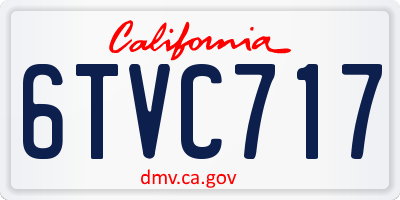 CA license plate 6TVC717