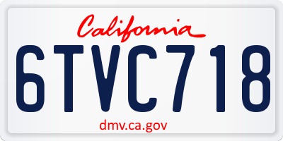 CA license plate 6TVC718