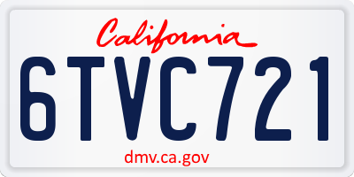 CA license plate 6TVC721