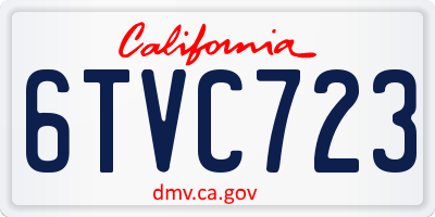 CA license plate 6TVC723