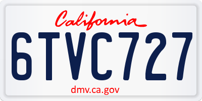 CA license plate 6TVC727