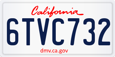 CA license plate 6TVC732