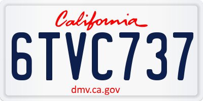 CA license plate 6TVC737