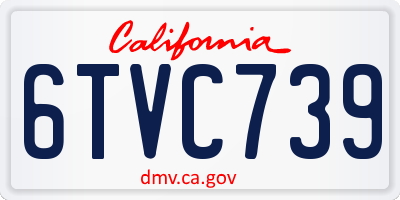 CA license plate 6TVC739