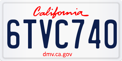 CA license plate 6TVC740