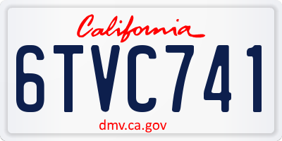 CA license plate 6TVC741