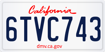 CA license plate 6TVC743