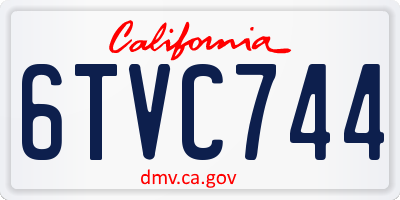 CA license plate 6TVC744