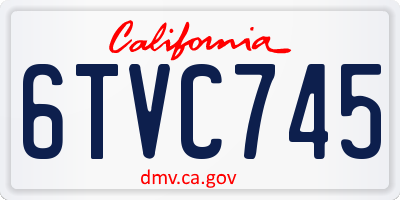 CA license plate 6TVC745