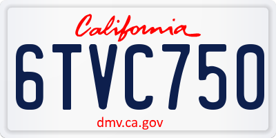 CA license plate 6TVC750