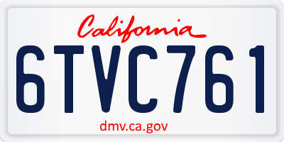 CA license plate 6TVC761