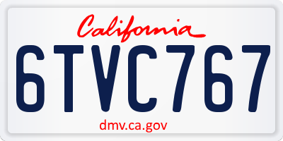 CA license plate 6TVC767