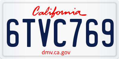 CA license plate 6TVC769
