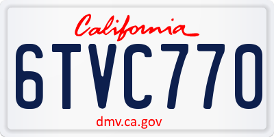 CA license plate 6TVC770