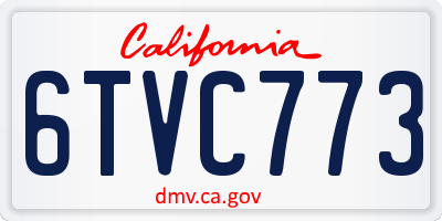 CA license plate 6TVC773