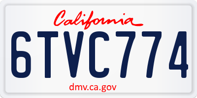 CA license plate 6TVC774