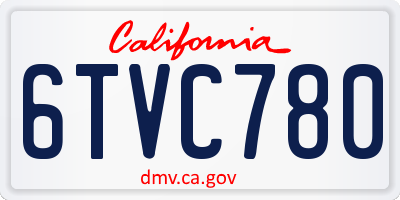 CA license plate 6TVC780