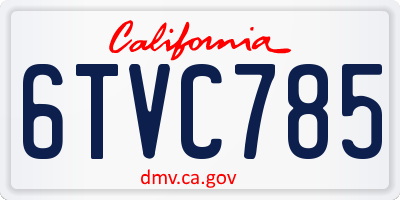 CA license plate 6TVC785