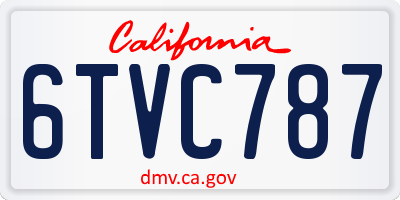 CA license plate 6TVC787