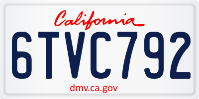 CA license plate 6TVC792