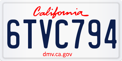 CA license plate 6TVC794